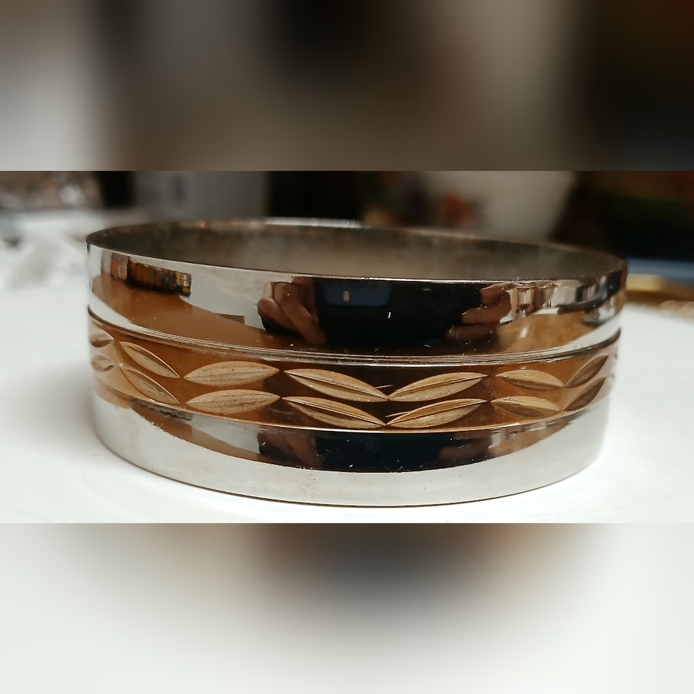 Vintage Silver and Copper Tone Bangle Bracelet